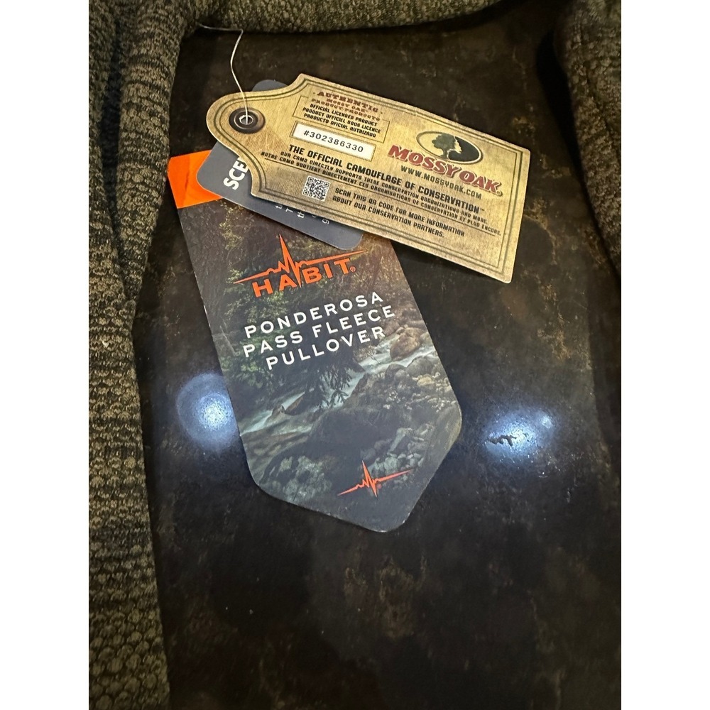 Habit Mens Ponderosa Pass Fleece Pullover Mossy Oak Camo Green FJ10112 Medium
